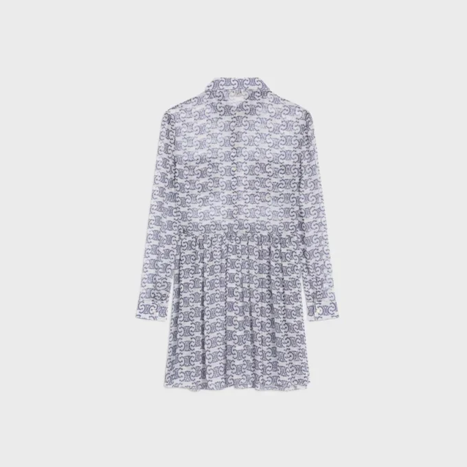 Mini abito camicia in crepé di seta Mini abito camicia in crepé di seta