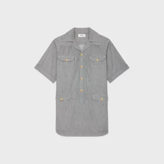 Miniabito a tunica in cotone a righe Hickory