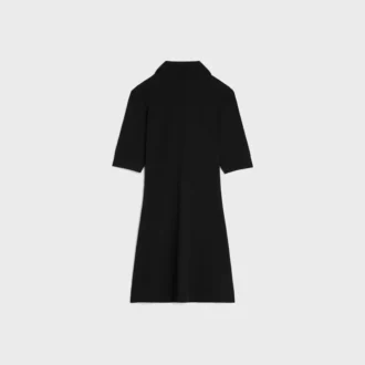 Miniabito polo in cotone a costine