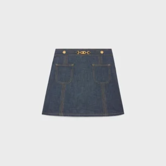 Minigonna a trapezio in denim Raw Wash Minigonna a trapezio in denim Raw Wash