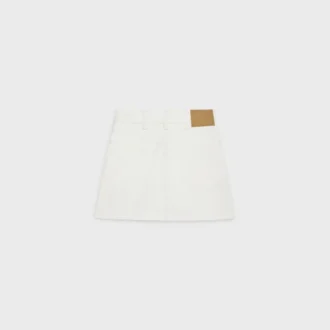 Minigonna ricamata in denim bianco Raw Wash Minigonna ricamata in denim bianco Raw Wash