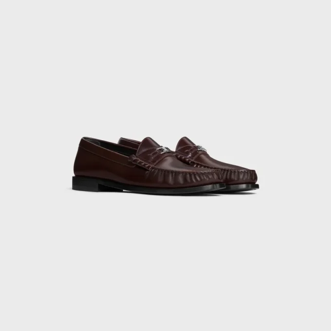 Mocassino CELINE Luco Triomphe in pelle di toro lucida Mocassino CELINE Luco Triomphe in pelle di toro lucida