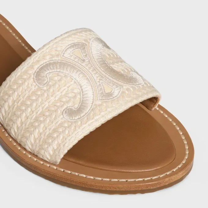 Mule CELINE Lympia in tela di cotone ricamata Mule CELINE Lympia in tela di cotone ricamata