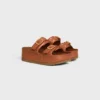 Mule con zeppa CELINE Polly in pelle di vitello Mule con zeppa CELINE Polly in pelle di vitello