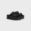 Mule con zeppa CELINE Polly in pelle di vitello Mule con zeppa CELINE Polly in pelle di vitello