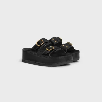 Mule con zeppa CELINE Polly in pelle di vitello