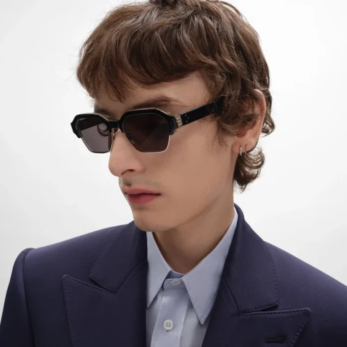 Occhiali da sole Black Frame 63 in acetato e metallo Occhiali da sole Black Frame 63 in acetato e metallo