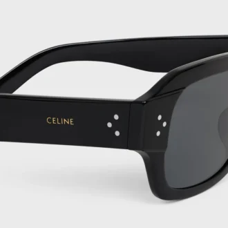 Occhiali da sole con montatura nera 61 in acetato