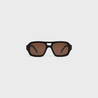 Occhiali da sole con montatura nera 62 in acetato