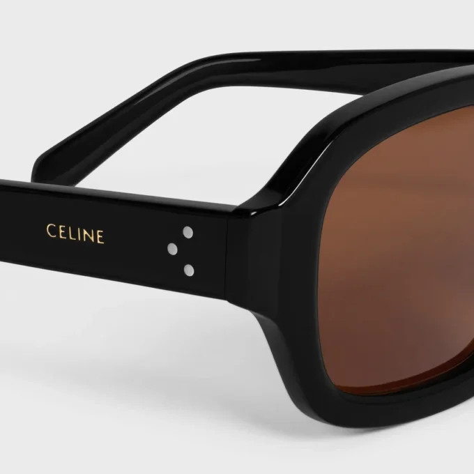 Occhiali da sole con montatura nera 62 in acetato Occhiali da sole con montatura nera 62 in acetato