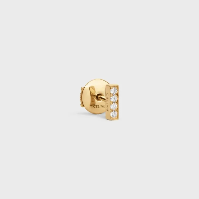 Orecchini a bottone CELINE Line in oro giallo e diamanti