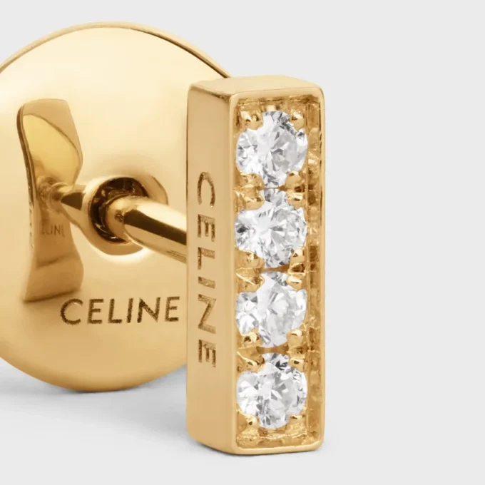 Orecchini a bottone CELINE Line in oro giallo e diamanti
