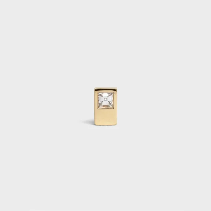 Orecchini a bottone CELINE Sentimental Double Square in oro giallo e diamanti Orecchini a bottone CELINE Sentimental Double Square in oro giallo e diamanti