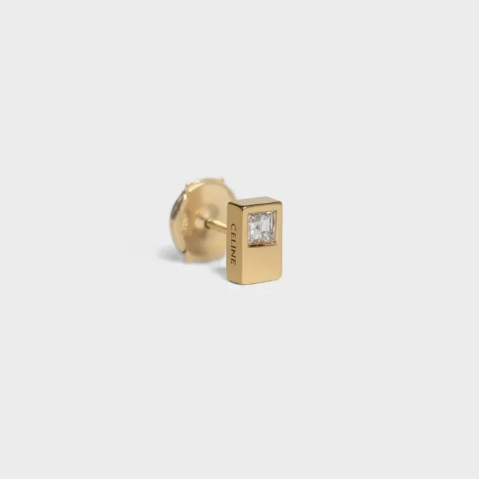 Orecchini a bottone CELINE Sentimental Double Square in oro giallo e diamanti Orecchini a bottone CELINE Sentimental Double Square in oro giallo e diamanti