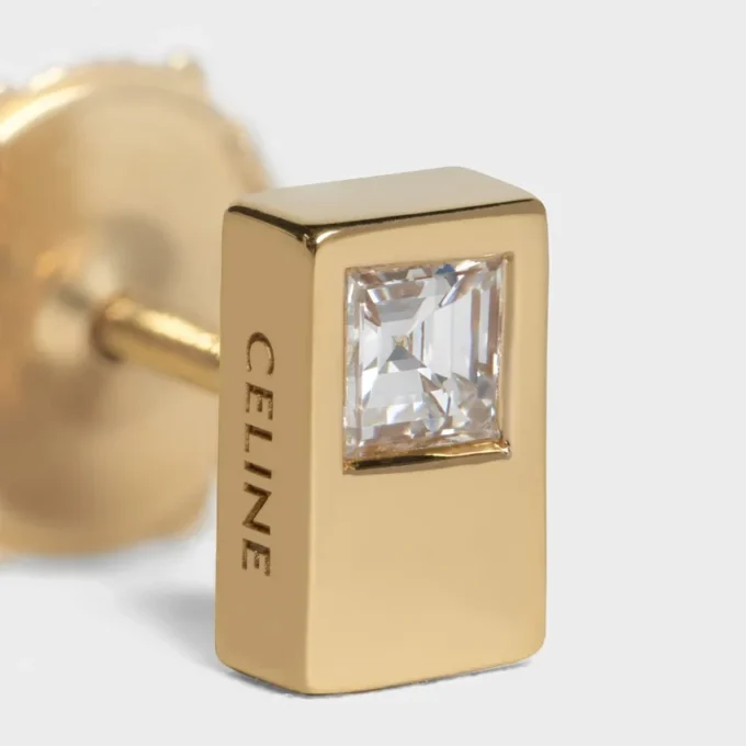 Orecchini a bottone CELINE Sentimental Double Square in oro giallo e diamanti Orecchini a bottone CELINE Sentimental Double Square in oro giallo e diamanti
