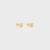 Orecchini a bottone Triomphe in strass e ottone con finitura dorata Orecchini a bottone Triomphe in strass e ottone con finitura dorata