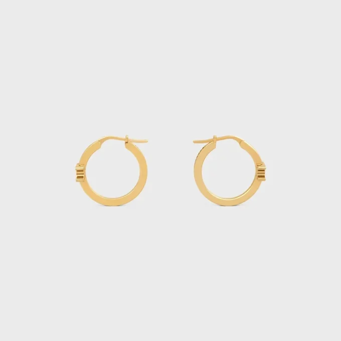 Orecchini a cerchio Triomphe Sparkle in strass e ottone con finitura dorata Orecchini a cerchio Triomphe Sparkle in strass e ottone con finitura dorata