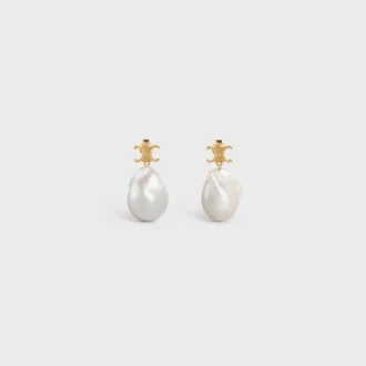 Orecchini Les Perles CELINE Baroque in ottone con finitura dorata e perle coltivate Orecchini Les Perles CELINE Baroque in ottone con finitura dorata e perle coltivate