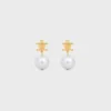 Orecchini Les Perles CELINE in ottone con finitura dorata e perle in resina Orecchini Les Perles CELINE in ottone con finitura dorata e perle in resina
