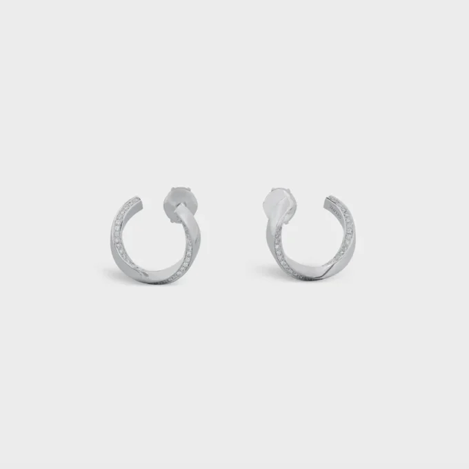 Orecchini Torsion in oro bianco e diamanti Orecchini Torsion in oro bianco e diamanti