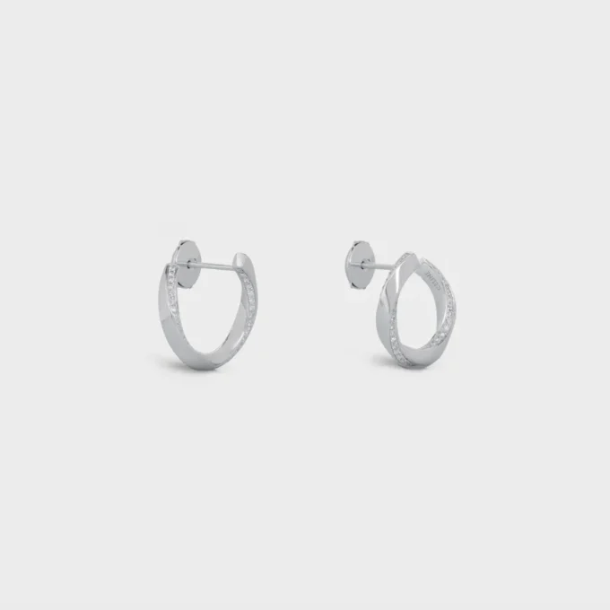 Orecchini Torsion in oro bianco e diamanti Orecchini Torsion in oro bianco e diamanti