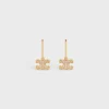 Orecchini Triomphe con strass in ottone con finitura dorata e cristalli Orecchini Triomphe con strass in ottone con finitura dorata e cristalli