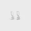 Orecchini Triomphe con strass in ottone con finitura in rodio e cristalli Orecchini Triomphe con strass in ottone con finitura in rodio e cristalli