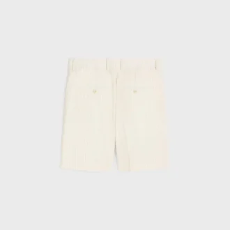 Pantaloncini maschili a tripla piega in lana a righe
