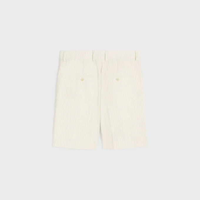 Pantaloncini maschili a tripla piega in lana a righe