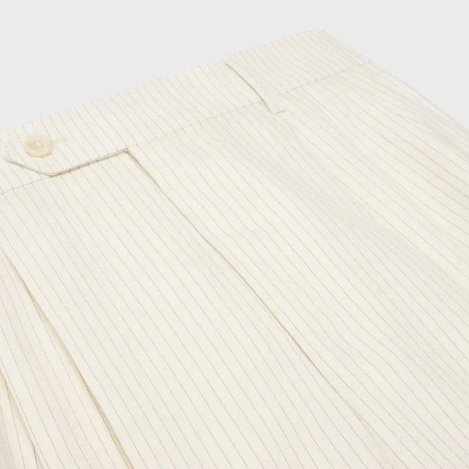 Pantaloncini maschili a tripla piega in lana a righe