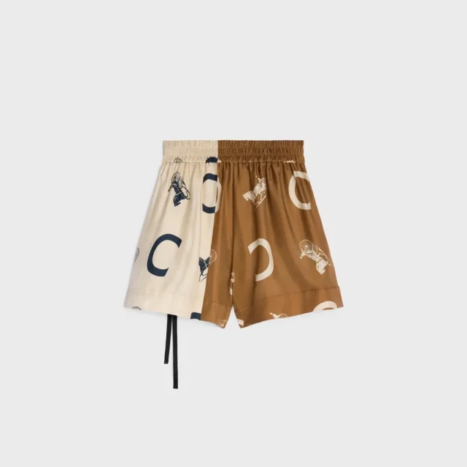 Pantaloncini pigiama in twill di seta