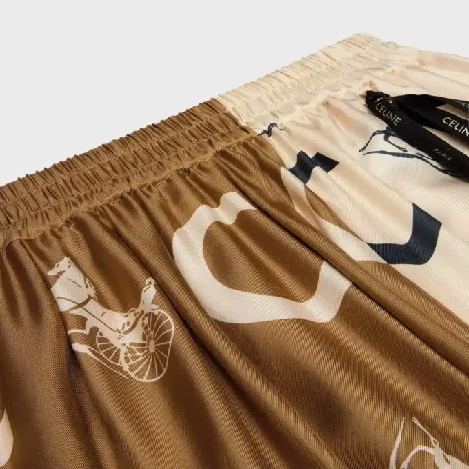Pantaloncini pigiama in twill di seta