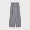 Pantaloni a pieghe in flanella di cashmere