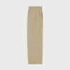 Pantaloni a pieghe in gabardine di cotone e lana