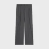 Pantaloni a pieghe in tela di cashmere Pantaloni a pieghe in tela di cashmere