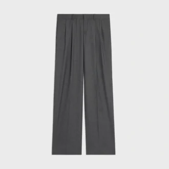 Pantaloni a pieghe in tela di cashmere