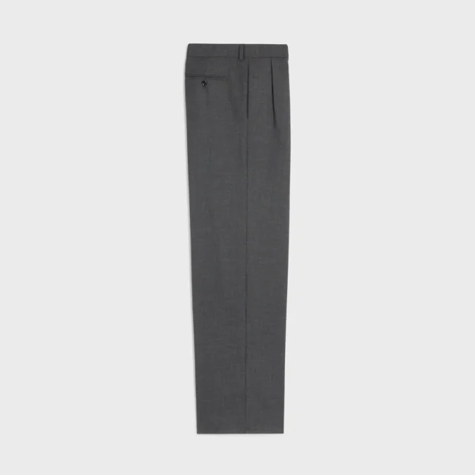 Pantaloni a pieghe in tela di cashmere Pantaloni a pieghe in tela di cashmere