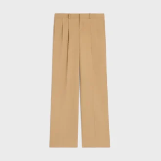 Pantaloni a pieghe in tela di cotone