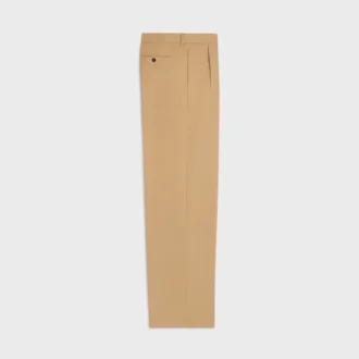 Pantaloni a pieghe in tela di cotone