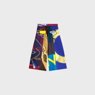 Pantaloni cropped in twill di seta