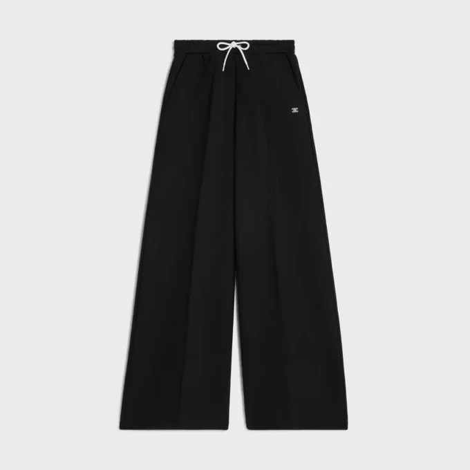 Pantaloni della tuta svasati in felpa di cotone Pantaloni della tuta svasati in felpa di cotone