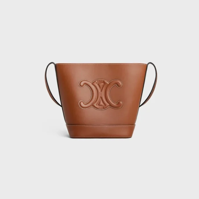 Piccola borsa a secchiello Cuir Triomphe in pelle di vitello liscia Piccola borsa a secchiello Cuir Triomphe in pelle di vitello liscia