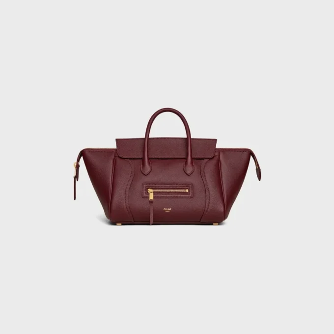 Piccola borsa di Luggage in pelle di vitello martellata Piccola borsa di Luggage in pelle di vitello martellata
