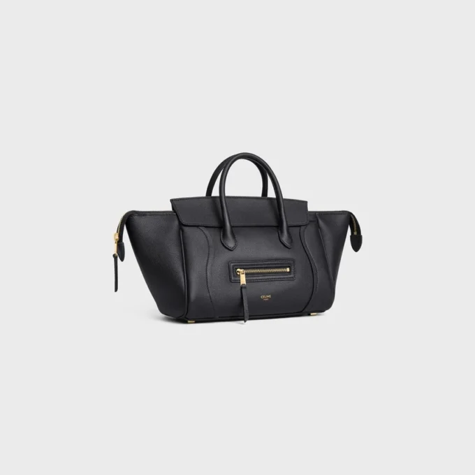 Piccola borsa di Luggage in pelle di vitello martellata Piccola borsa di Luggage in pelle di vitello martellata