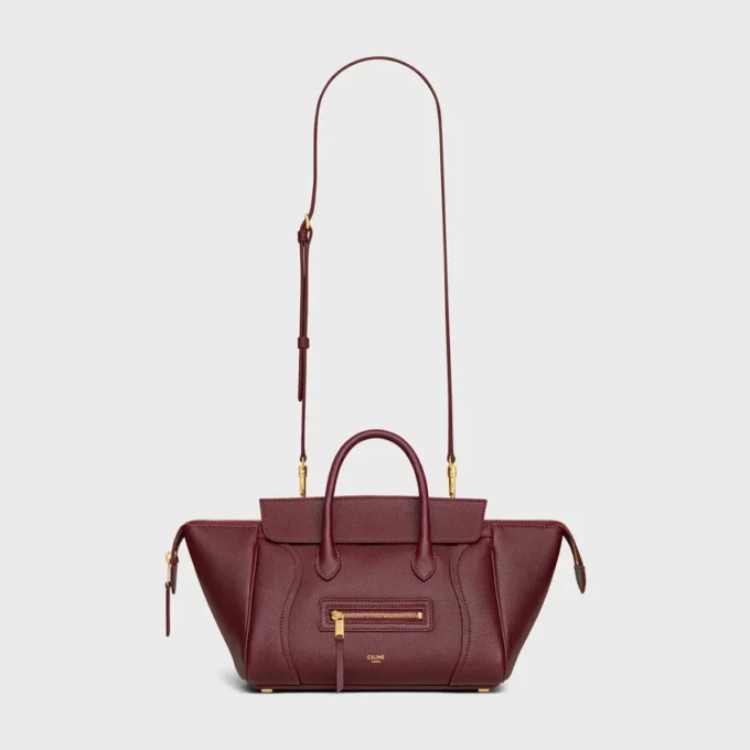 Piccola borsa di Luggage in pelle di vitello martellata Piccola borsa di Luggage in pelle di vitello martellata