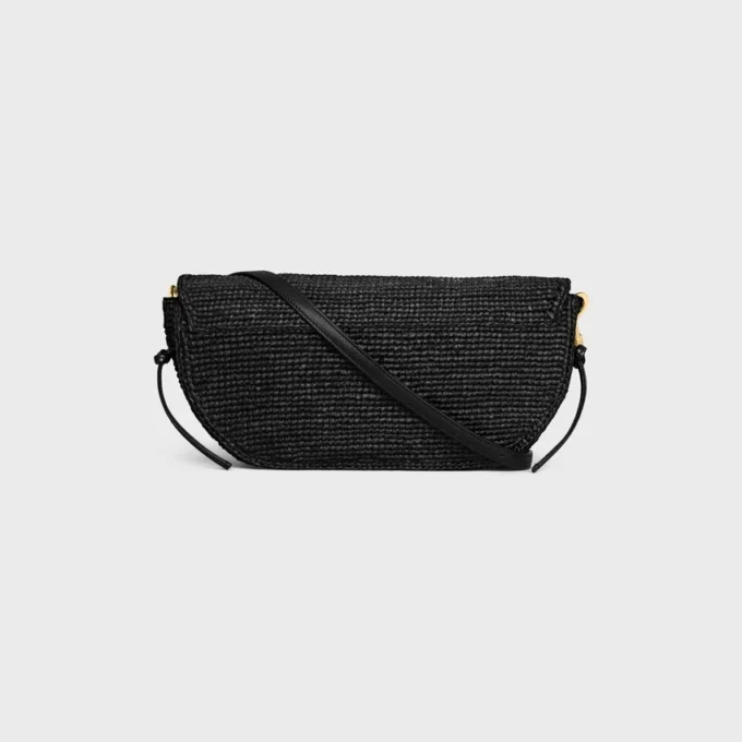 Piccola borsa Soft Triomphe a mezzaluna in rafia e pelle di agnello Piccola borsa Soft Triomphe a mezzaluna in rafia e pelle di agnello