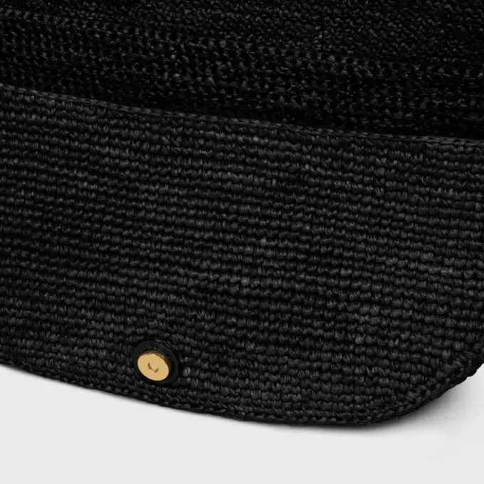 Piccola borsa Soft Triomphe a mezzaluna in rafia e pelle di agnello Piccola borsa Soft Triomphe a mezzaluna in rafia e pelle di agnello
