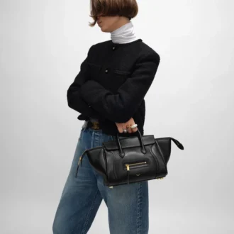 Piccola Luggage in morbida pelle di agnello lucida