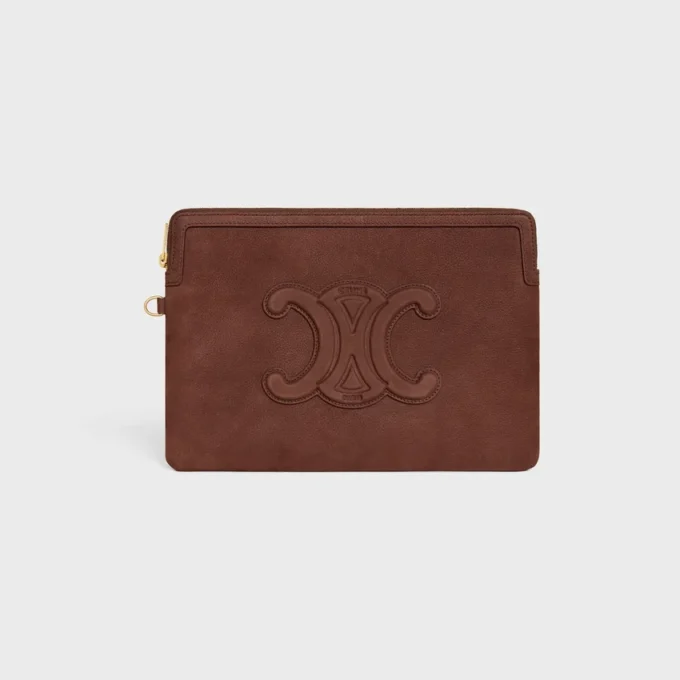 Piccola pochette con tracolla Cuir Triomphe in pelle di vitello martellata Piccola pochette con tracolla Cuir Triomphe in pelle di vitello martellata
