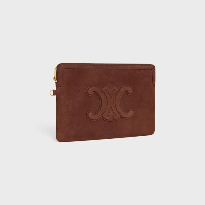 Piccola pochette con tracolla Cuir Triomphe in pelle di vitello martellata Piccola pochette con tracolla Cuir Triomphe in pelle di vitello martellata